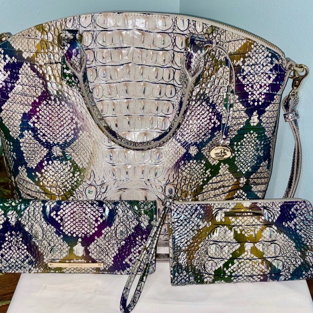 Brahmin Spellbound 3 PIECES! Large Duxbury With Ady Wallet And Wristlet.